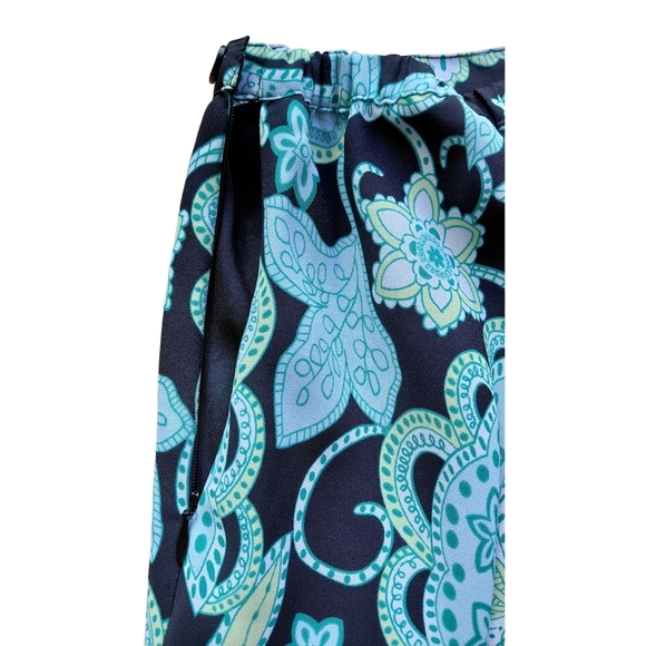 Floral Hi-Low Black and Green Women's Skirt - Picture 6 of 9